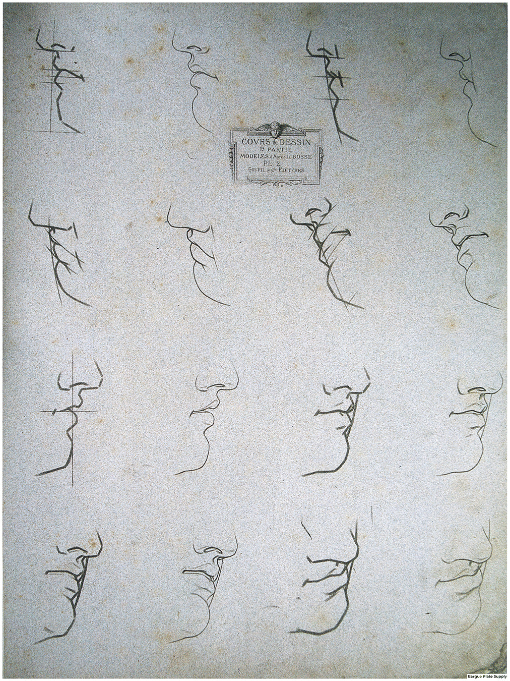 Bargue Plate 1, 2. Mouths (Bouches)