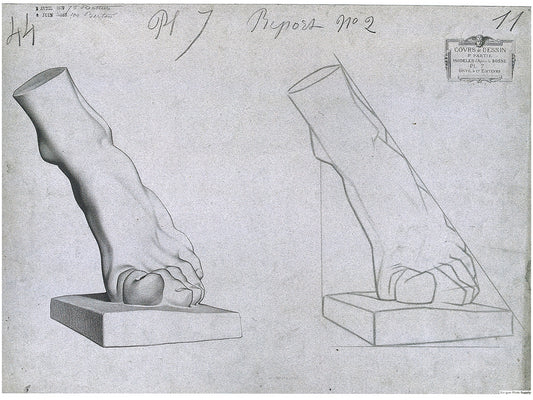 Bargue Plate 1, 7. The Foot of the Gladiator (Pied du Gladiateur)