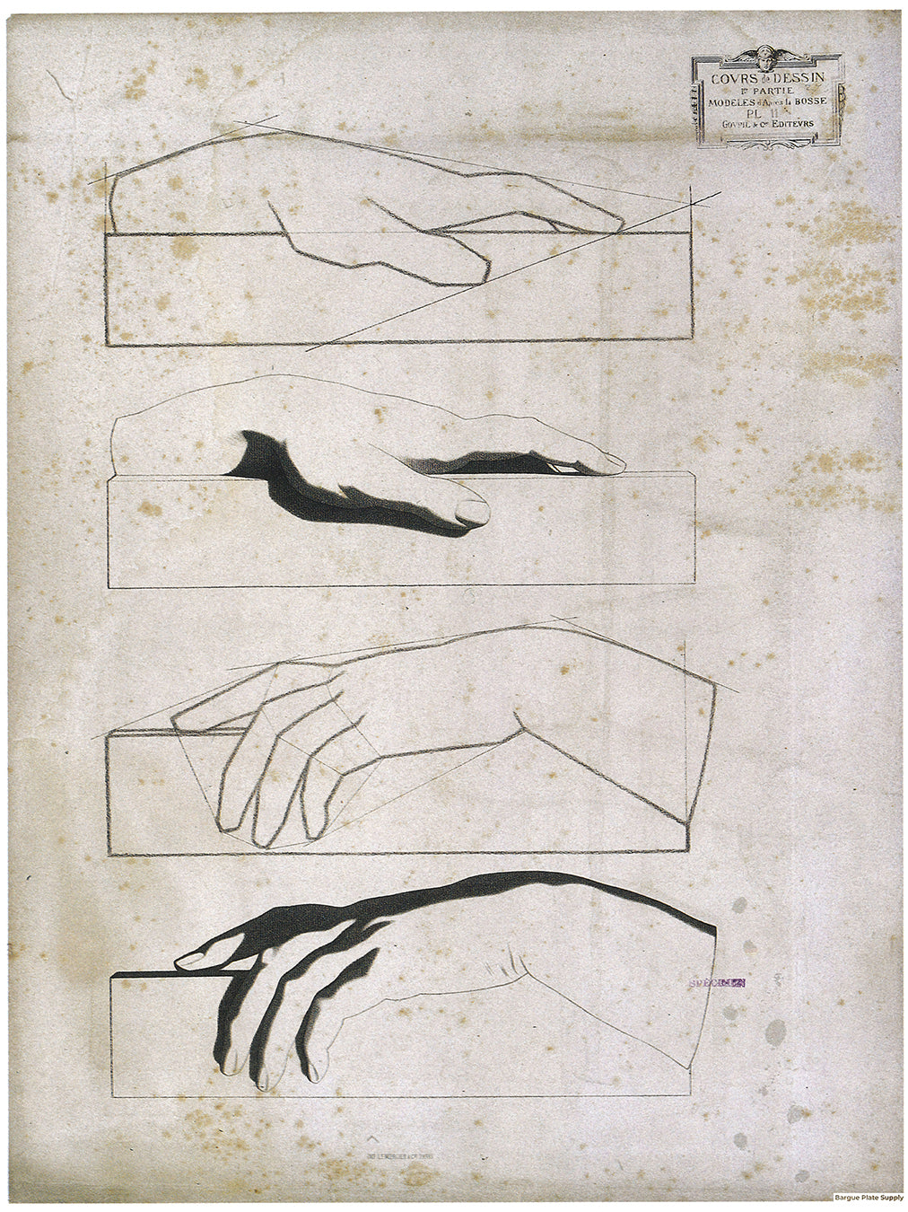 Bargue Plate 1, 11. Hand in Profile (Mains de Profil)