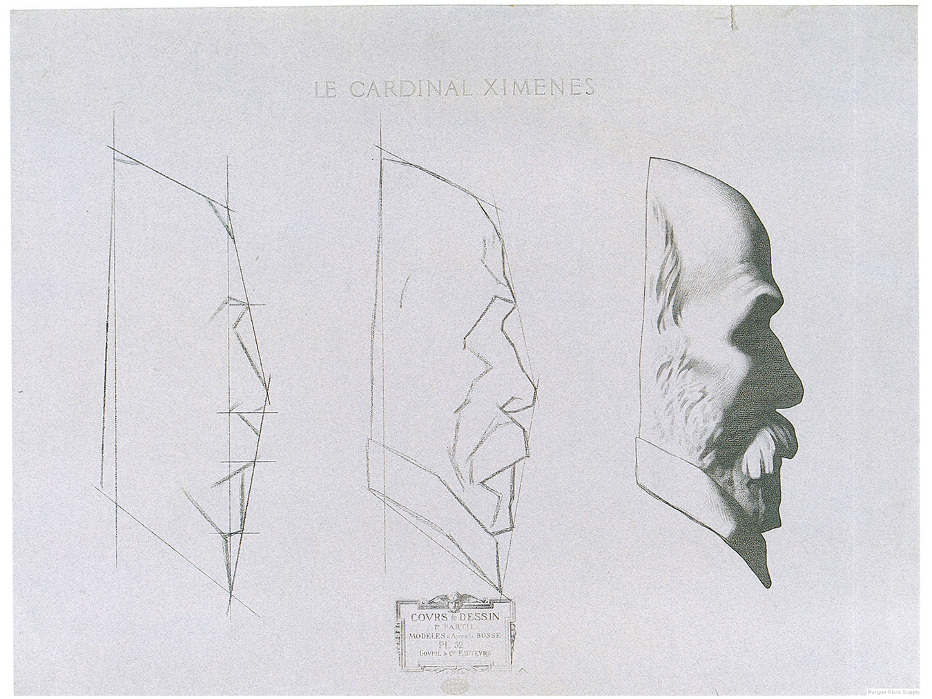 Bargue Plate 1, 32. Cardinal Jiménez (Le Cardinal Ximénès)