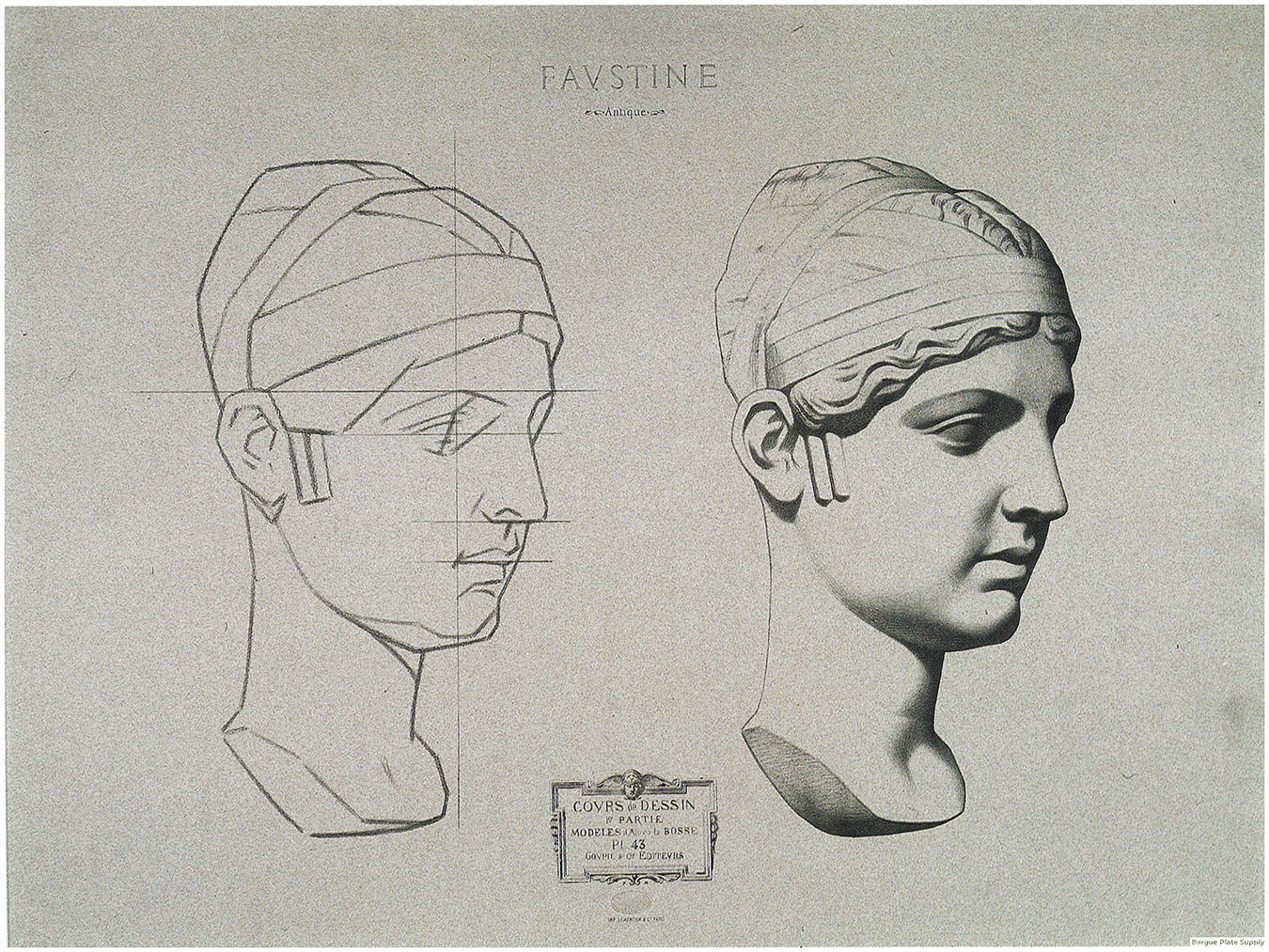 Bargue Plate 1, 43. Faustina (Faustine)