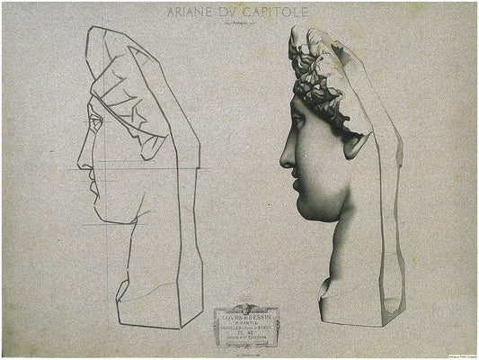 Bargue Plate 1, 45. The Capitoline Ariadne (Ariane du Capitole), Profile