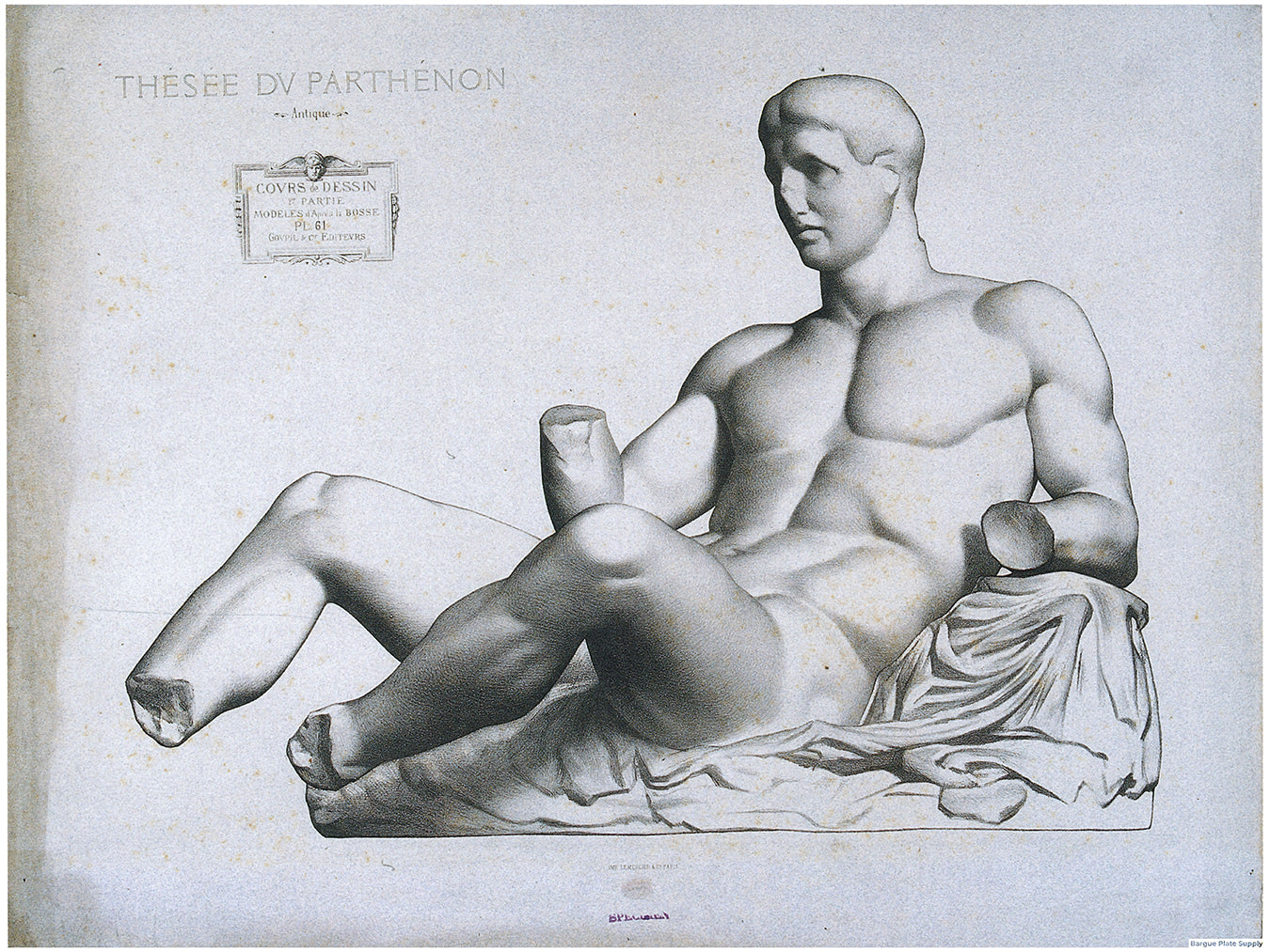 Bargue Plate 1, 61. Theseus (Thésée)