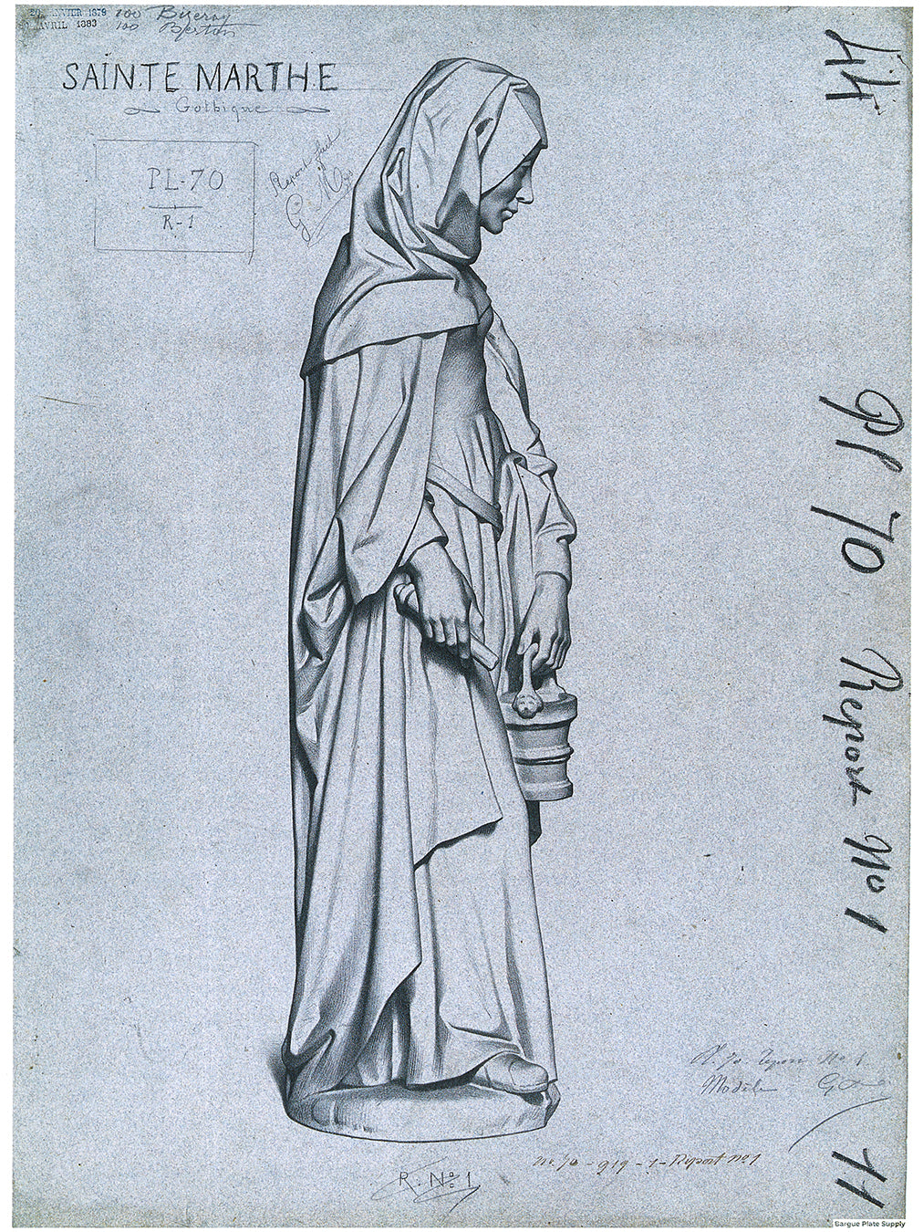 Bargue Plate 1, 70. Saint Martha (Sainte Marthe)